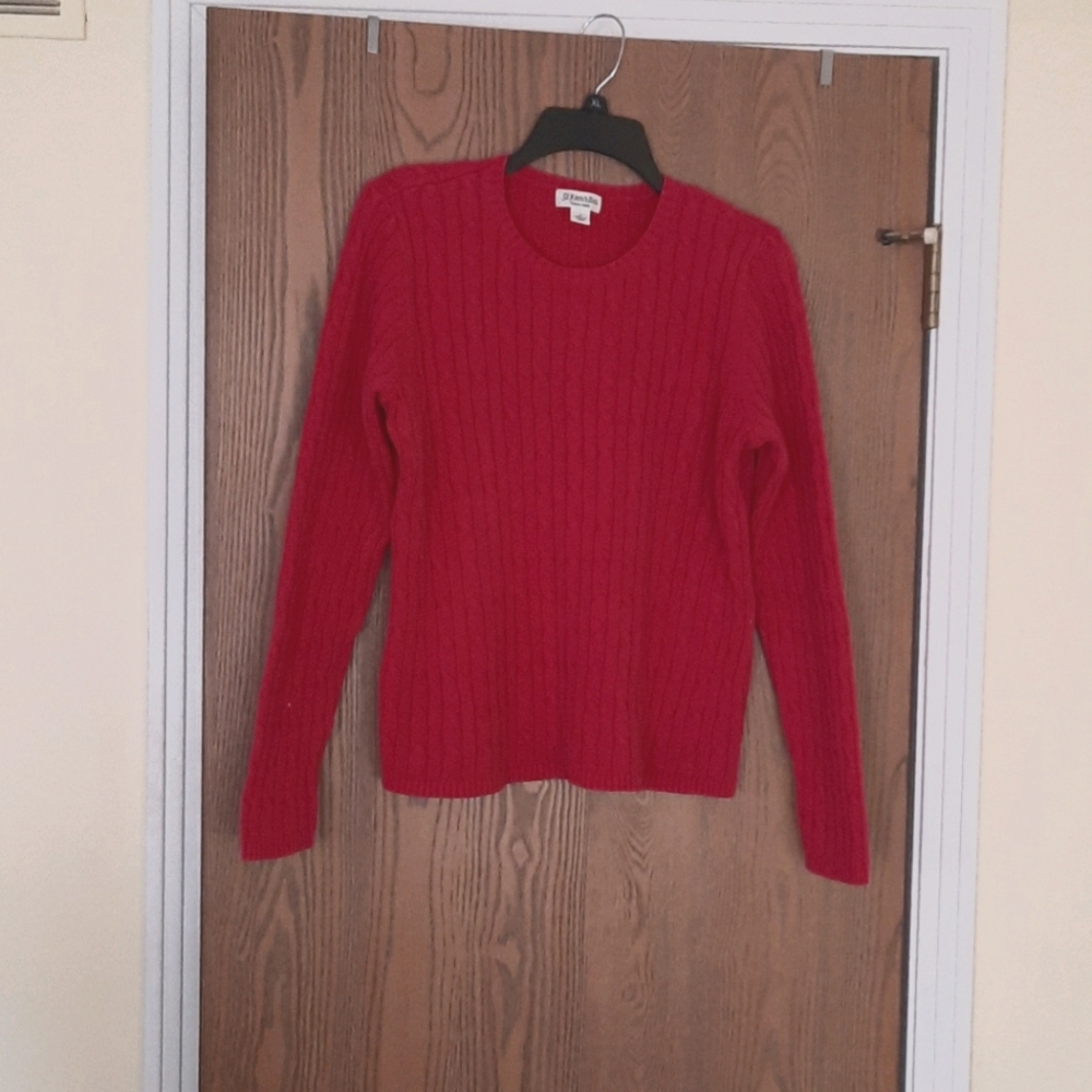 Fushia sweater. St. John's Bay. Large